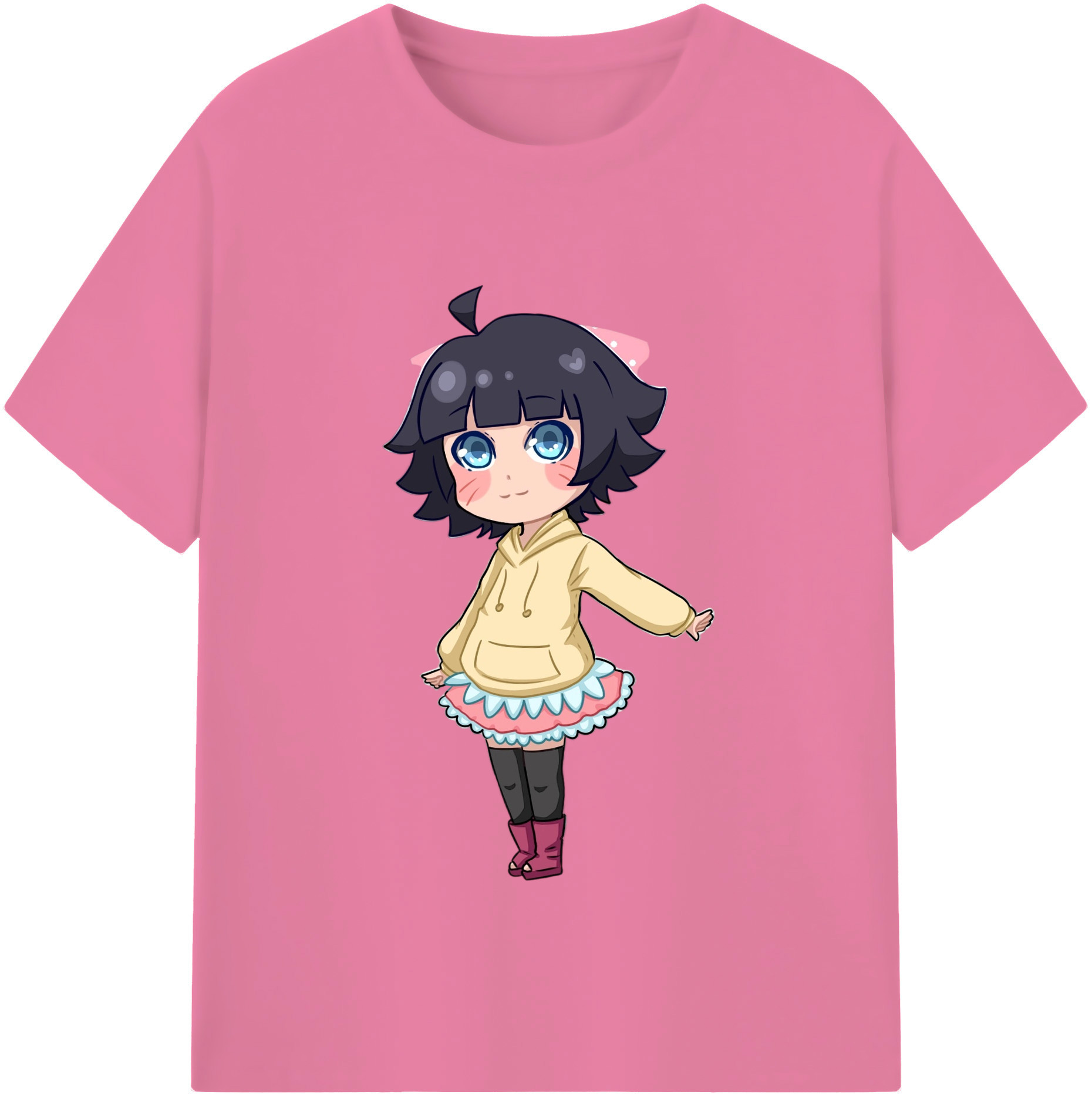 （画像用） NARUTO -ナルト- うずまき ヒマワリ Uzumaki Himawari 綿100％半袖Tシャツ（フロントプリント）